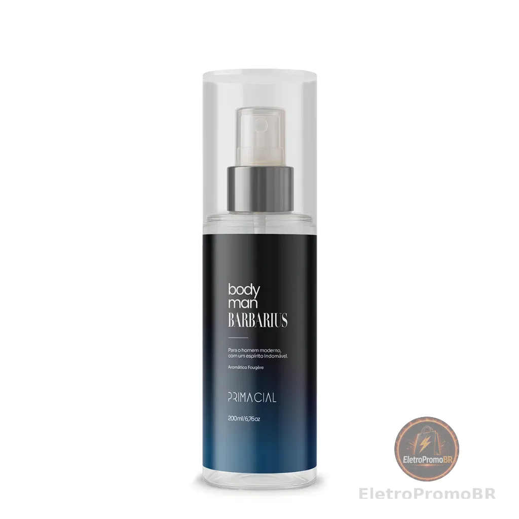 BODY SPLASH MASCULINO BARBARIUS 200ML - PRIMACIAL PERFUME AMADEIRADO