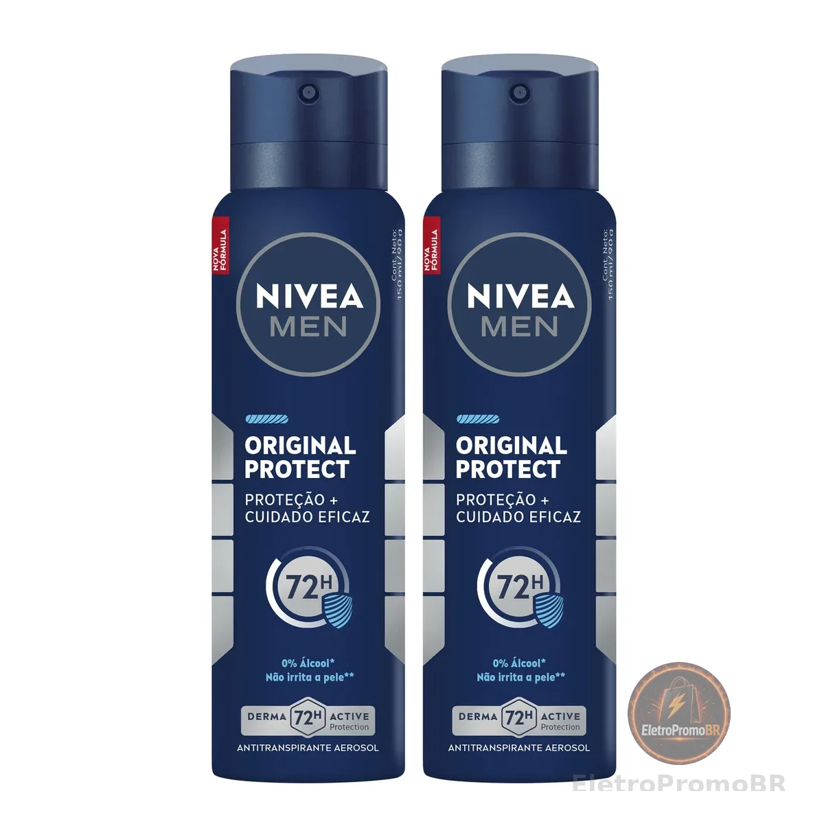 NIVEA MEN Kit Desodorante Antitranspirante Aerossol Original Protect 48h 150ml (2 unidades)