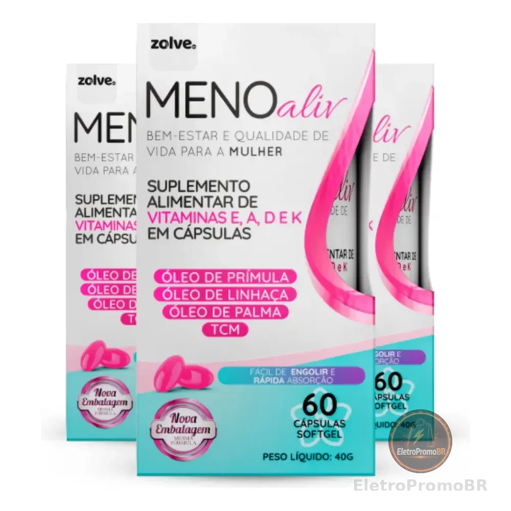 Menoaliv 3 Frascos 60 Capsulas Cada 3 Meses Meno Alivv