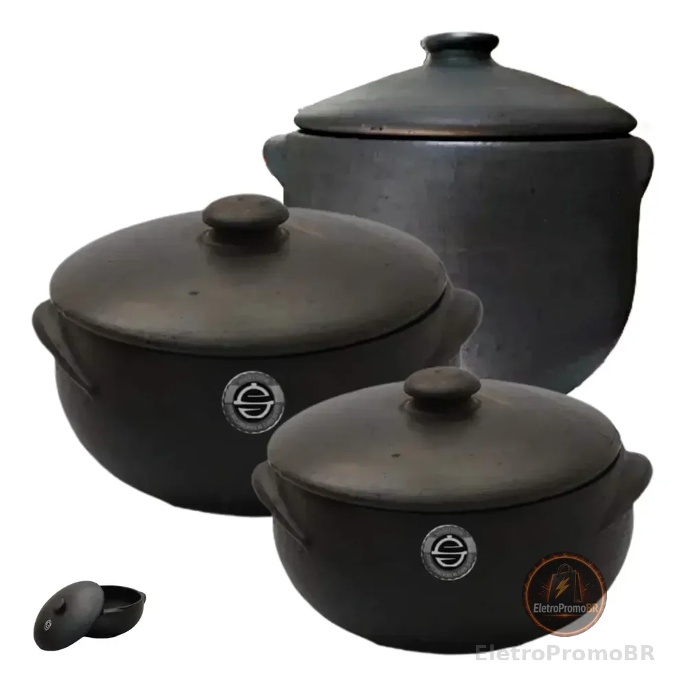 Conjunto Kit  Panelas De Barro Capixaba Nº 0,00,01. Preto