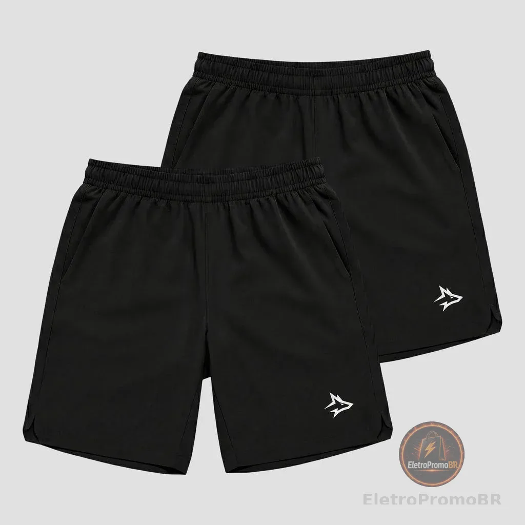 Kit 2 Bermudas Masculinas Dry Academia Lobo Alpha