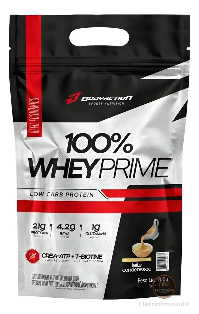 100% Whey Protein Concentrado Prime Refil Low Carb Creatina Sabor Leite Condensado
