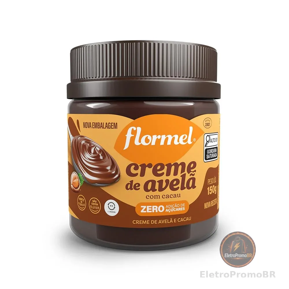 Creme de Avela com Cacau FLORMEL Zero Açúcar - 150 Gramas