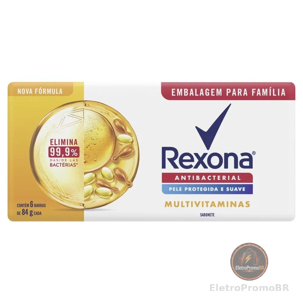 Rexona Sabonete Em Barra Multivitaminas 84G 6 Barras