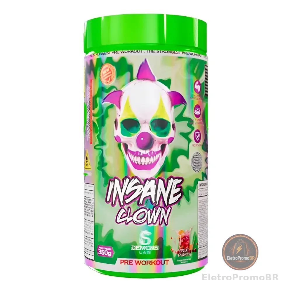 Pré Treino Insane Clown 350g Demons Lab Sabor Fruit Punch Ponche De Frutas