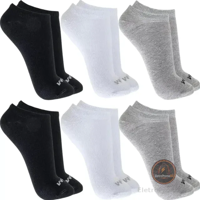 Kit 6 Pares Meia Soquete Mash Sapatilha Cano Baixo