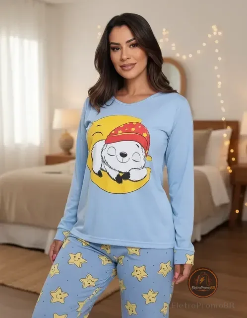 Pijamas De Frio Camisa E Calça De Malha Atacado Promoção