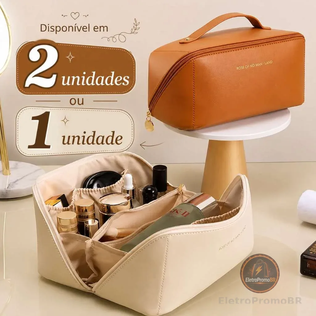 2/1 PCS Bolsa Necessaire Feminino Cosmético De Couro PU De Grande Capacidade Em Alto Qualidade