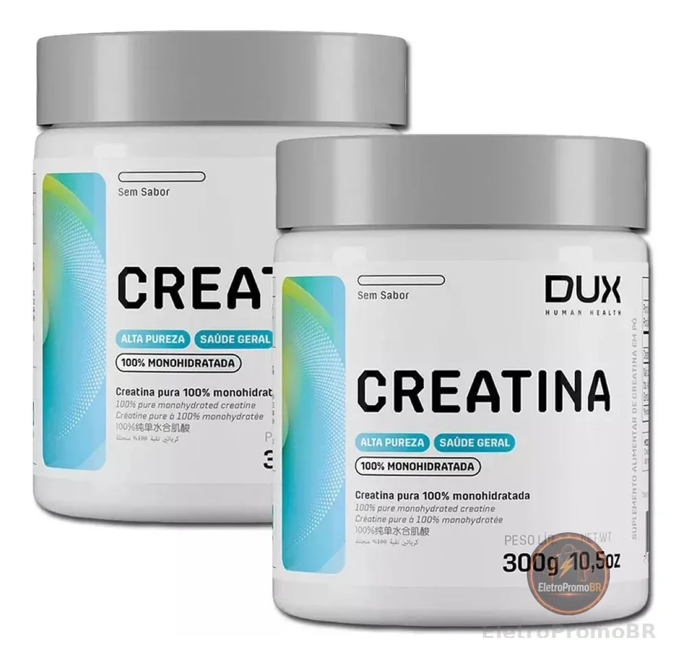 Kit 2x Creatina Monohidratada 100% Pura 300g Dux Nutrition
