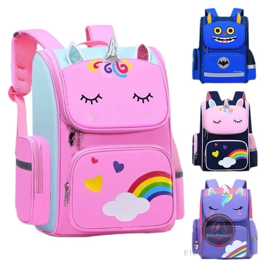 Mochila Escolar Infantil Grande Mochila De Unicórnio Com Bolsa De Lápis