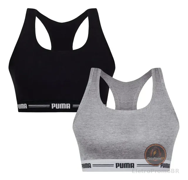 Kit 2 Top Academia Puma Treino Fitness Esportivo Algodão