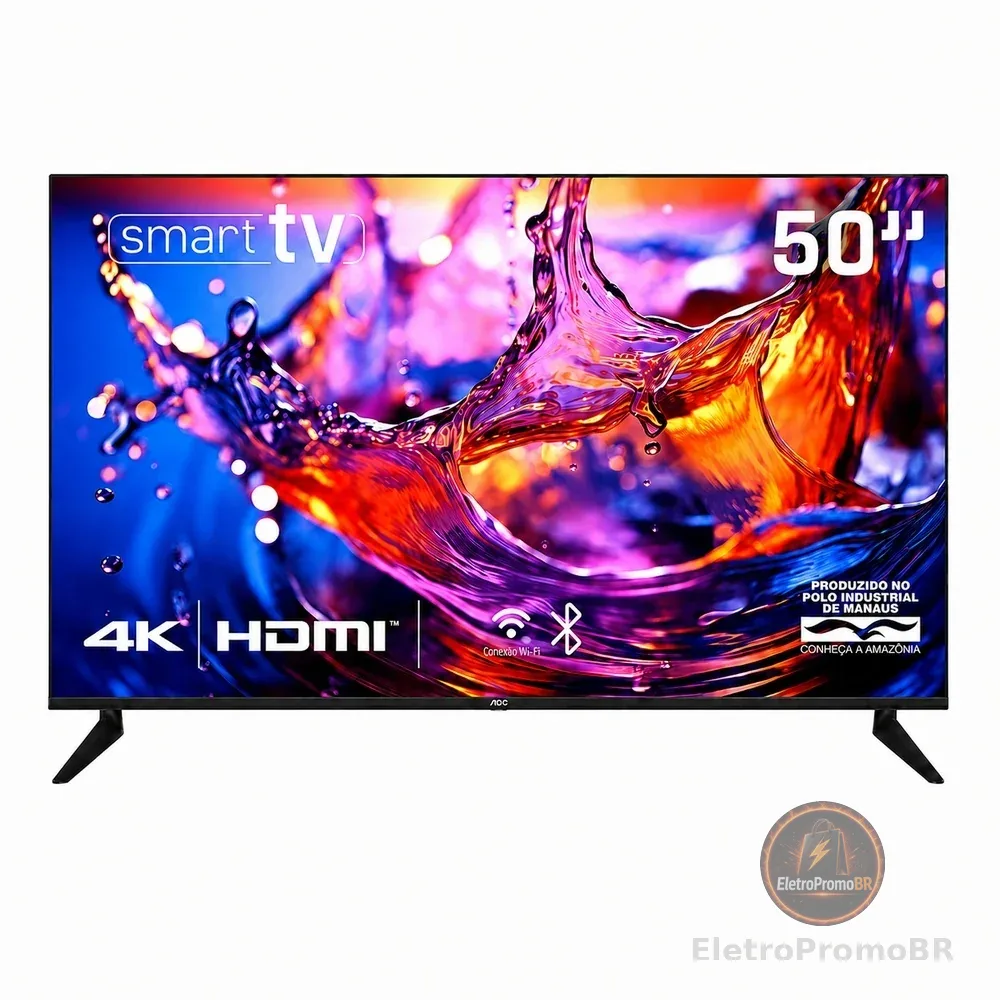 Smart TV HQ 50” 4K Bordas Ultrafinas Sistema Smart Design Slim - HQS50NKHM