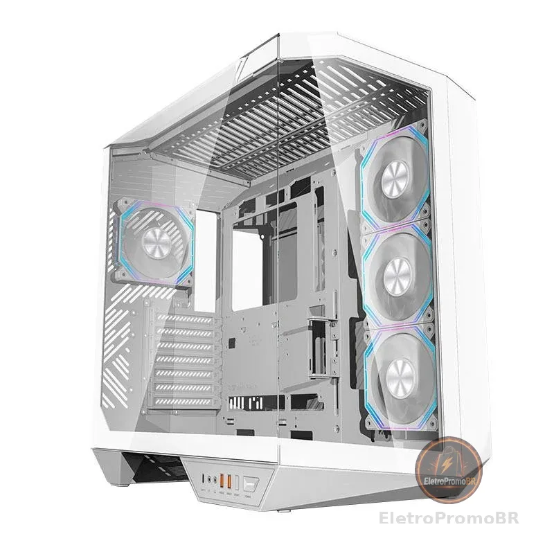 Gabinete Gamer Aigo Darkflash Arcee DY470,ARGB,Full-Tower,Lateral de Vidro,4Fans,Branco,DY470-WH-4F