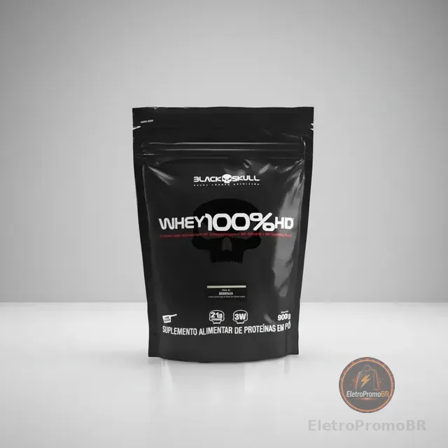 Whey 100% Hd Refil Black Skull - 900g (wpc, Wpi E Wph) Sabor Cookies & Cream