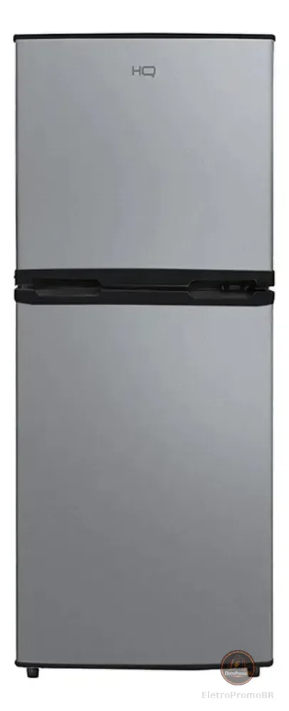 Geladeira Compacto Hq 140l Duplex Defrost Pt/cz Hq-140rdf Preto/cinza