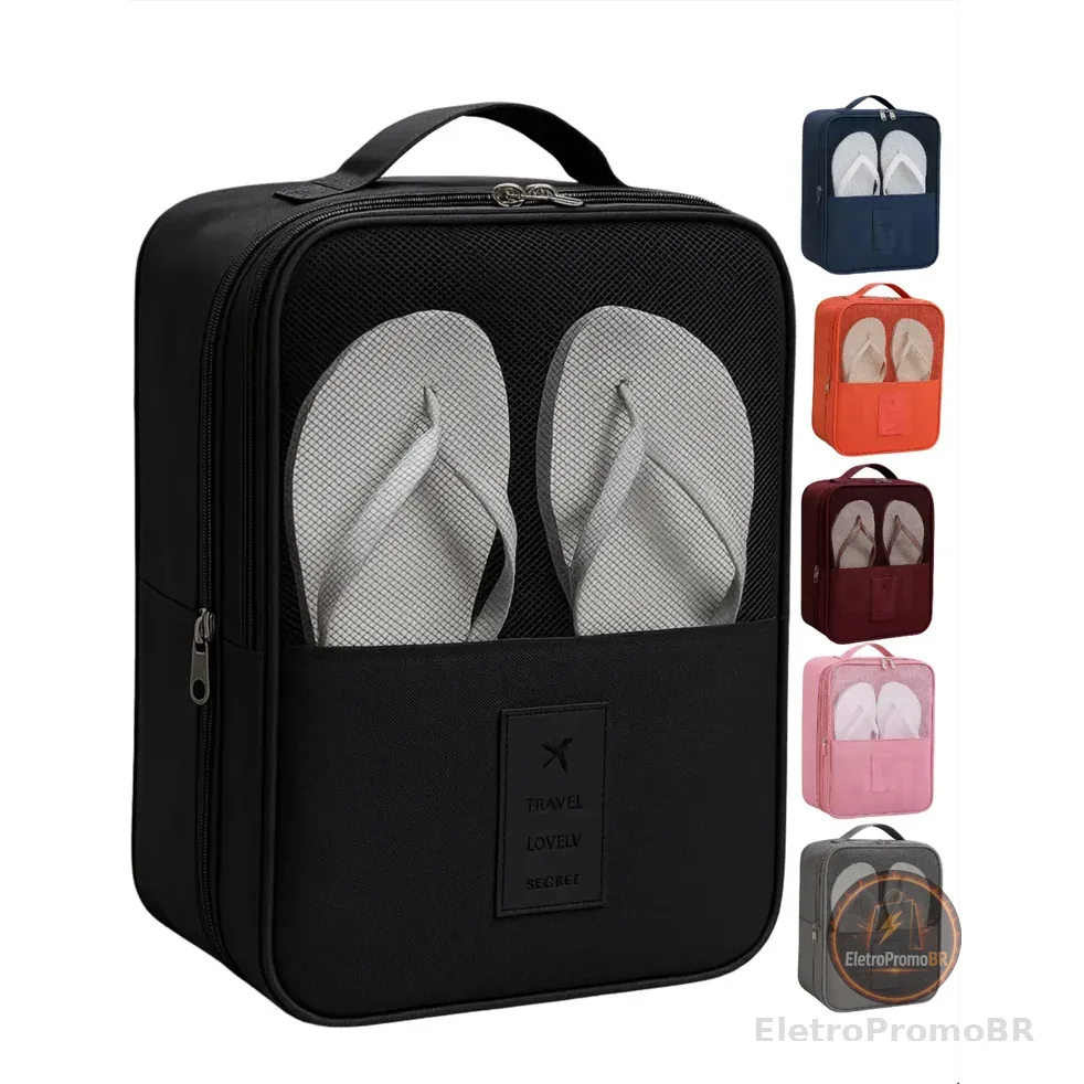 Bolsa Organizadora de Sapatos com Alça de Mão 30x23x15cm viagem-academia