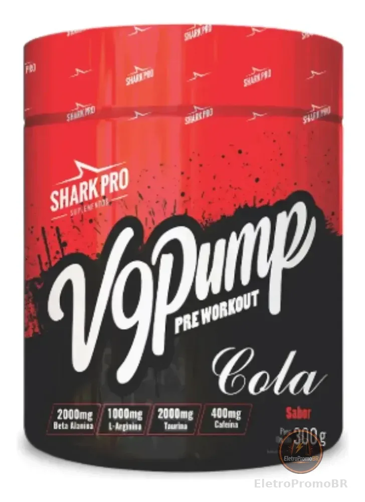Pre Treino V9 Pump 300g Cola - Shark Pro Cola