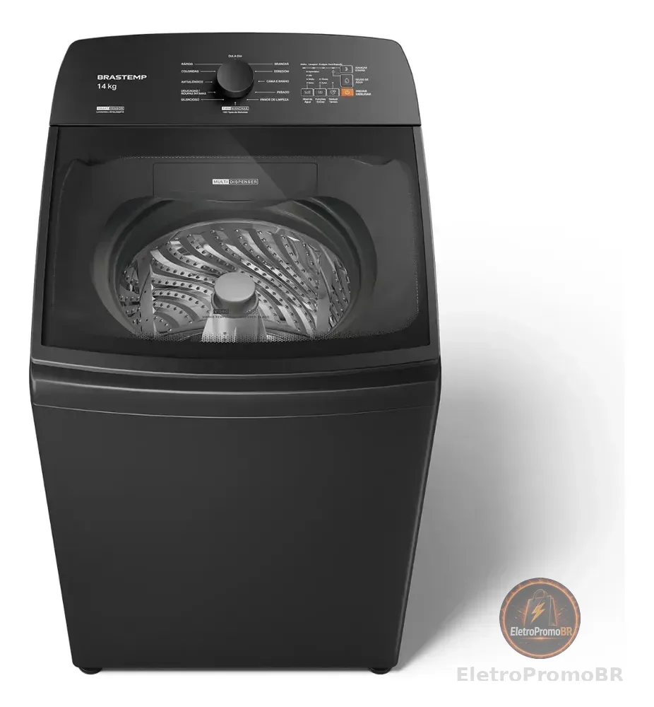 Máquina de Lavar Brastemp 14Kg Cinza Smart Sensor- BWJ14A9
