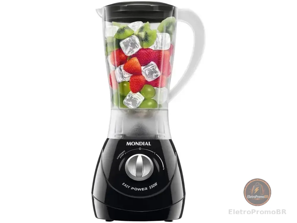 Liquidificador Mondial Easy Power L-550-W Preto 2 Velocidades 550W - 220V - AliExpress 6
