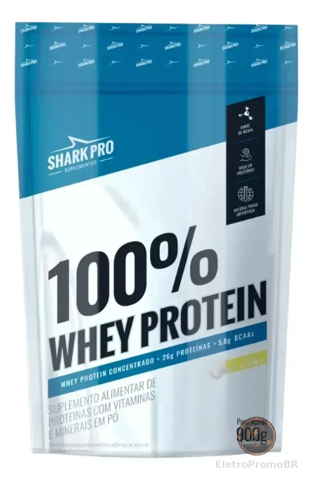 Whey Leite 900g Shark pro 100% Leitinho Protein Refil