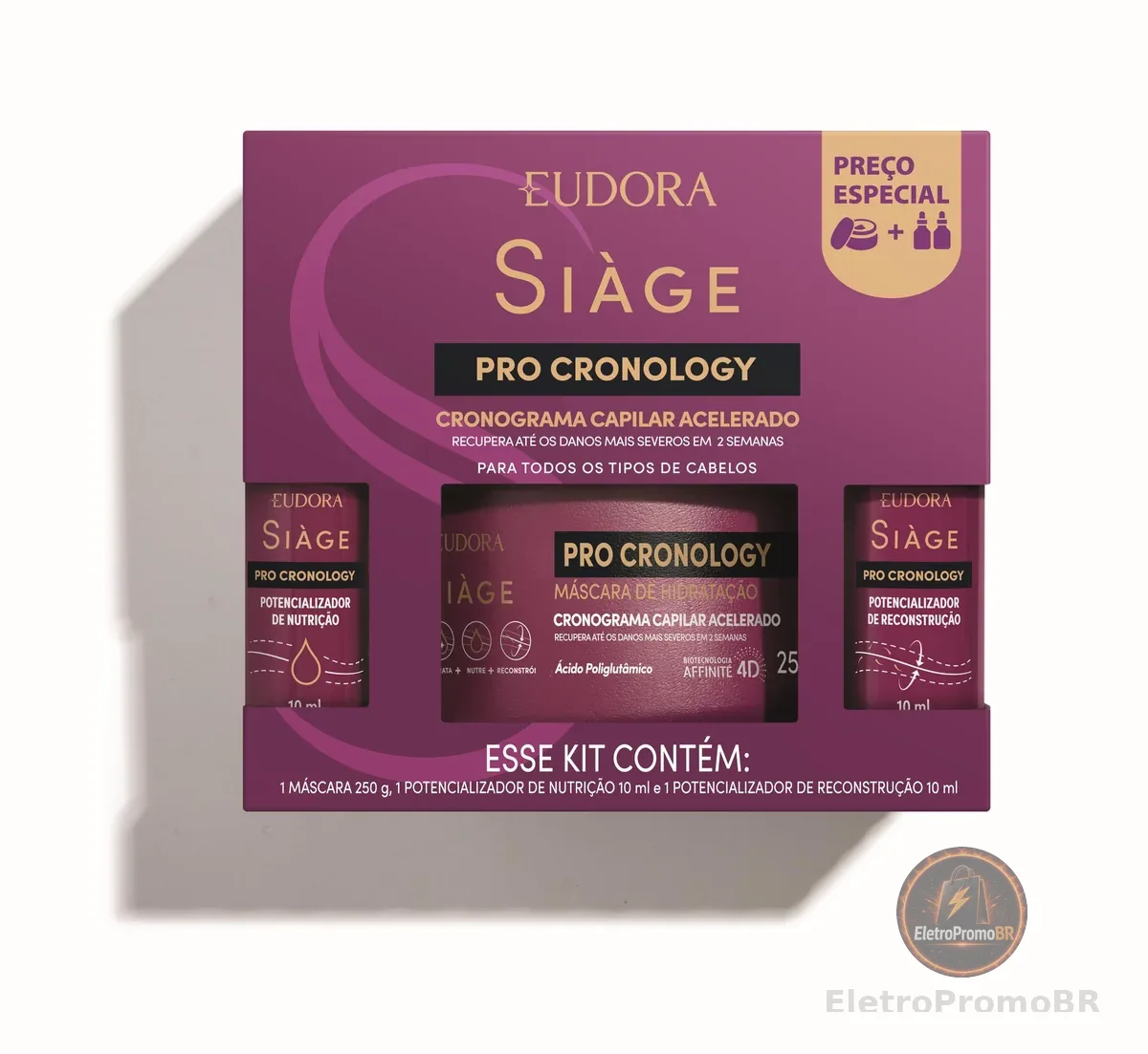 EUDORA SIÀGE KIT MÁSCARA + 2 POTENCIALIZADORES PRO CRONOLOGY