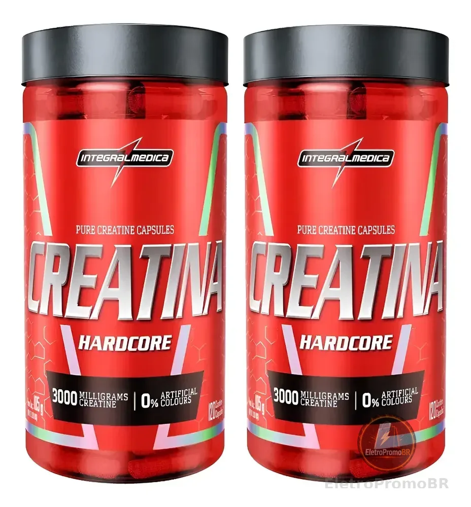 Kit 2 Creatina Hardcore 120 Capsulas Integral Medica Kit 2 Creatina Hardcor 120 Capsulas