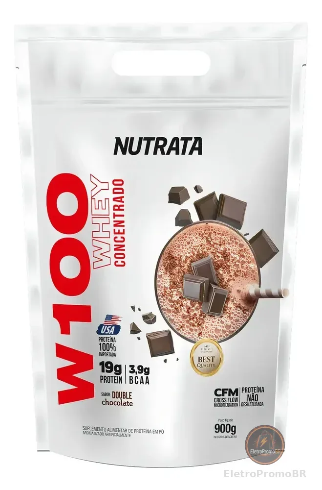 Suplemento en pó Nutrata W100 WHEY Protein sabor duplo chocolate x 900g