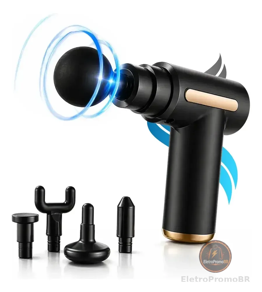 Massageador Pistola Elétrica Profissional Muscular Portátil 127/220v Preto