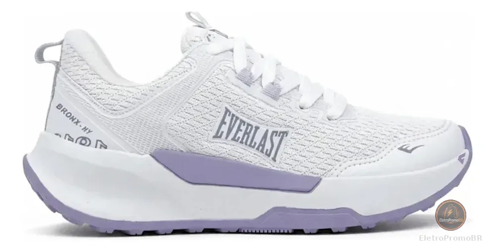 Tênis Everlast Solo Feminino Branco E Lilás Lisa 39 Br