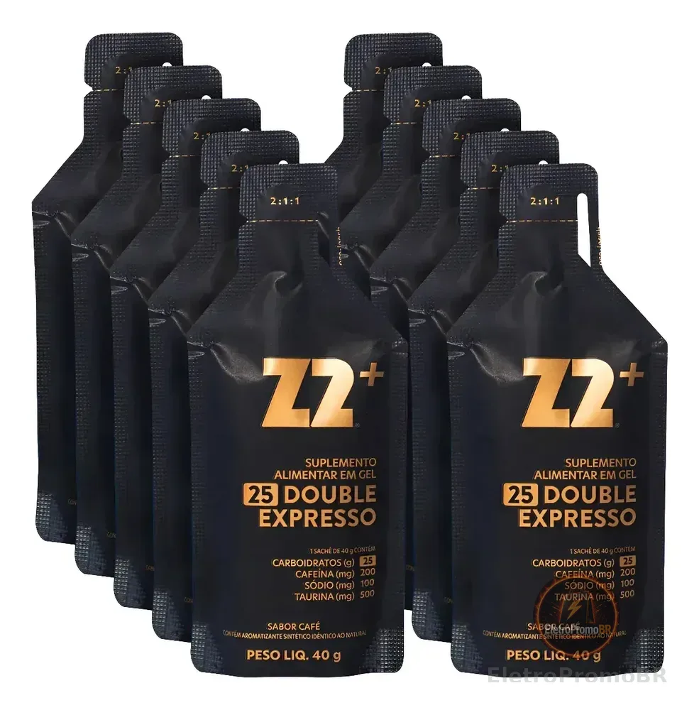 Energy Gel Z2+ Double Expresso Box 10 Unidades Sachê 40g Double Expresso