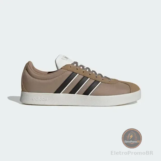Tênis Masculino Vl Court Base adidas Blacar/cblack/owhite Liso 42 Br