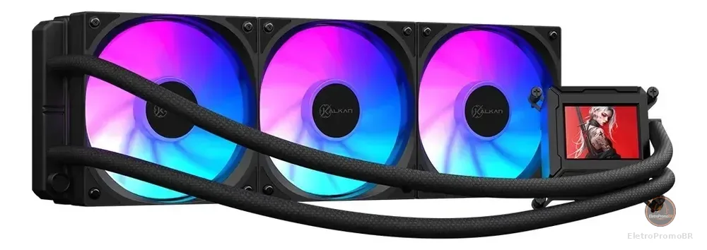 Watercooler Kalkan 360mm Argb Aura Lcd 360 Preto