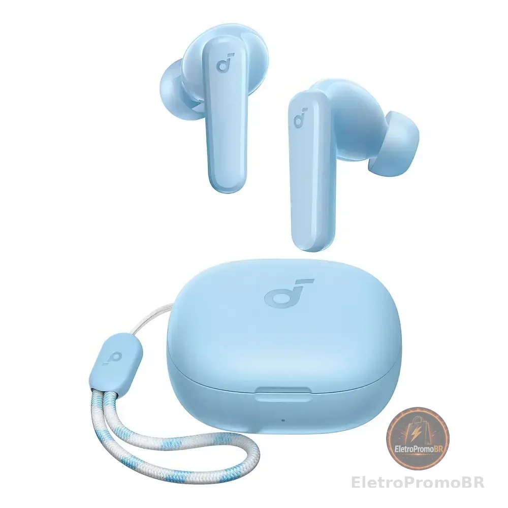Fone De Ouvido Soundcore By Anker P20i Graves Poderosos E Impactantes Bluetooth 5.3 30h De Reprodução Resistência À Água 2 Mics Ia Para Chamadas Claras Personalização De Som Via App Cor Azul-claro