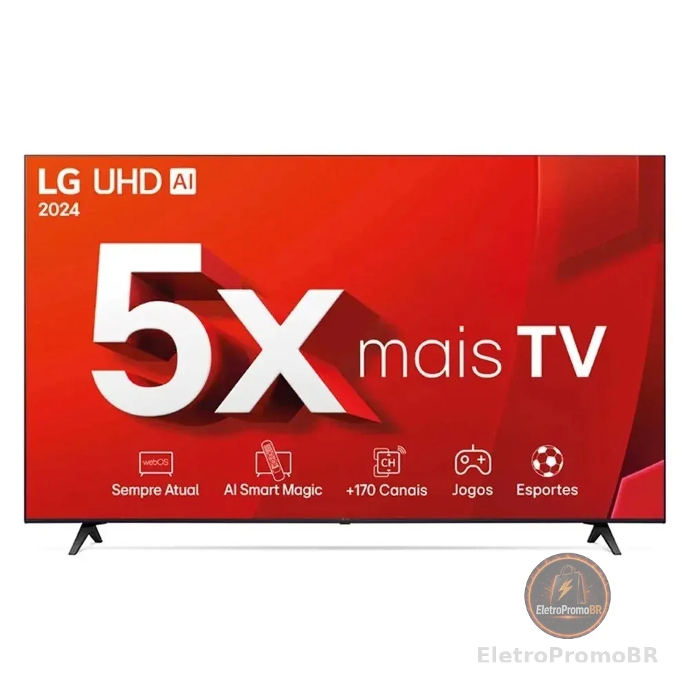 Smart TV LG 55" UHD 4K, 3 HDMI, 2 USB, Bluetooth, Wi-Fi, ThinQ AI, Alexa - 55UT8050PSA