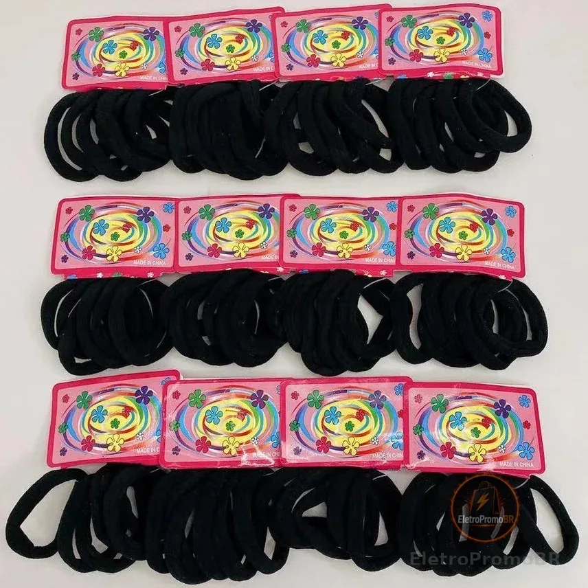 KiT 72 Elástico Rabico Para Cabelo Tipo Pacote - 1 PACOTE