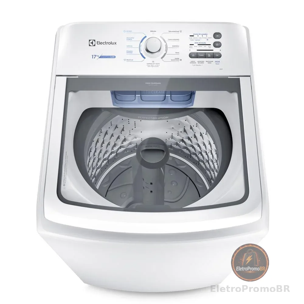 Máquina de Lavar Electrolux 17kg Branca Essential Care com Cesto Inox e Jet&Clean (LED17)