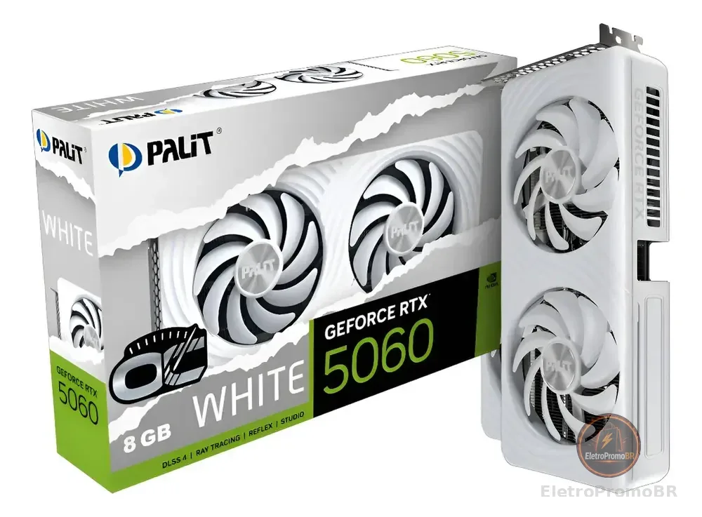Placa De Video Geforce Nvidia Palit Rtx5060 White Oc 8gb