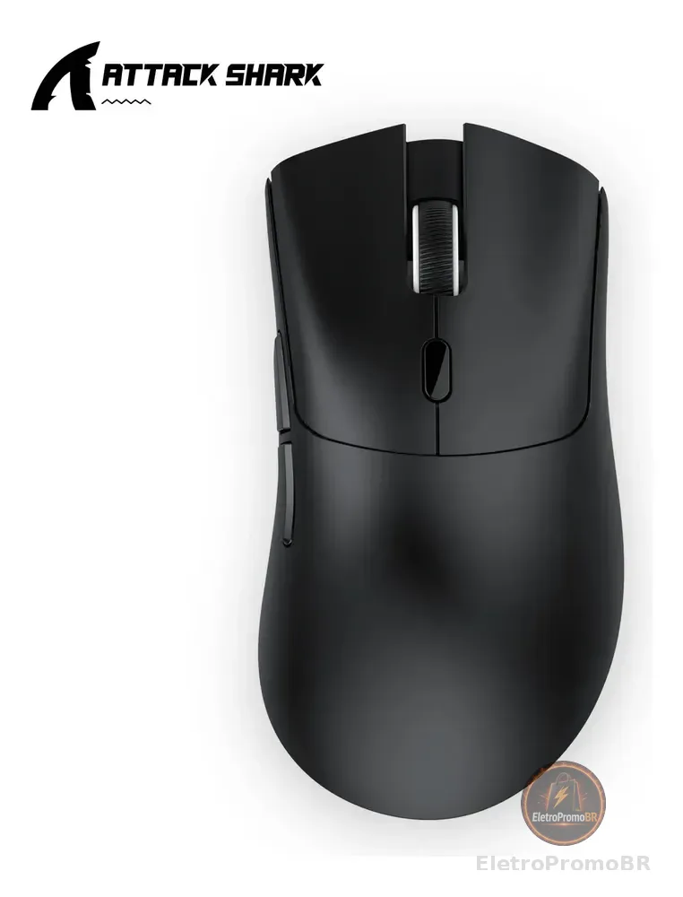 Mouse Gamer Sem Fio Attack Shark R1 18000 Dpi Black