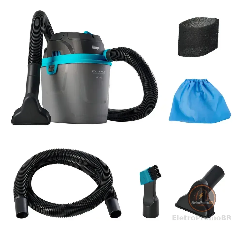 Aspirador De Pó E Líquido Portátil Wap Gtw Compact 1400w 5,5L 220V