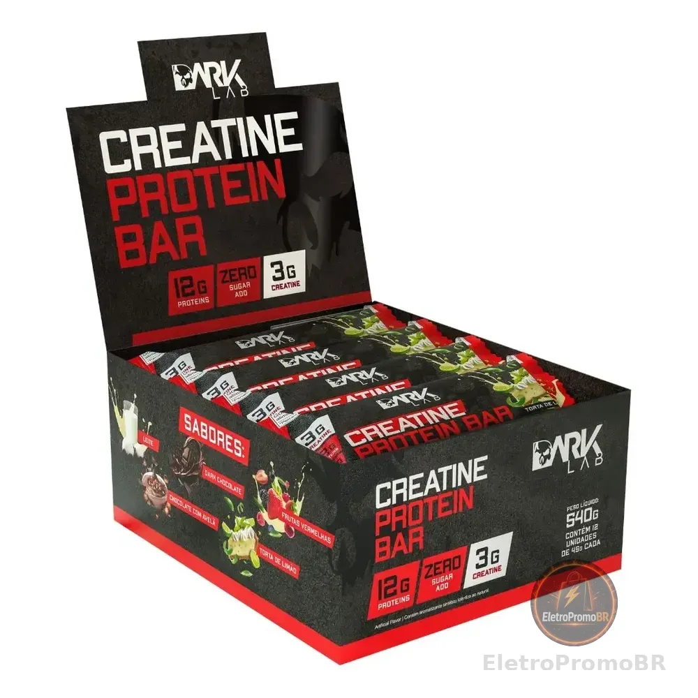 Creatine Protein Bar 12 Un 45g Dark Lab Sabor Torta De Limão