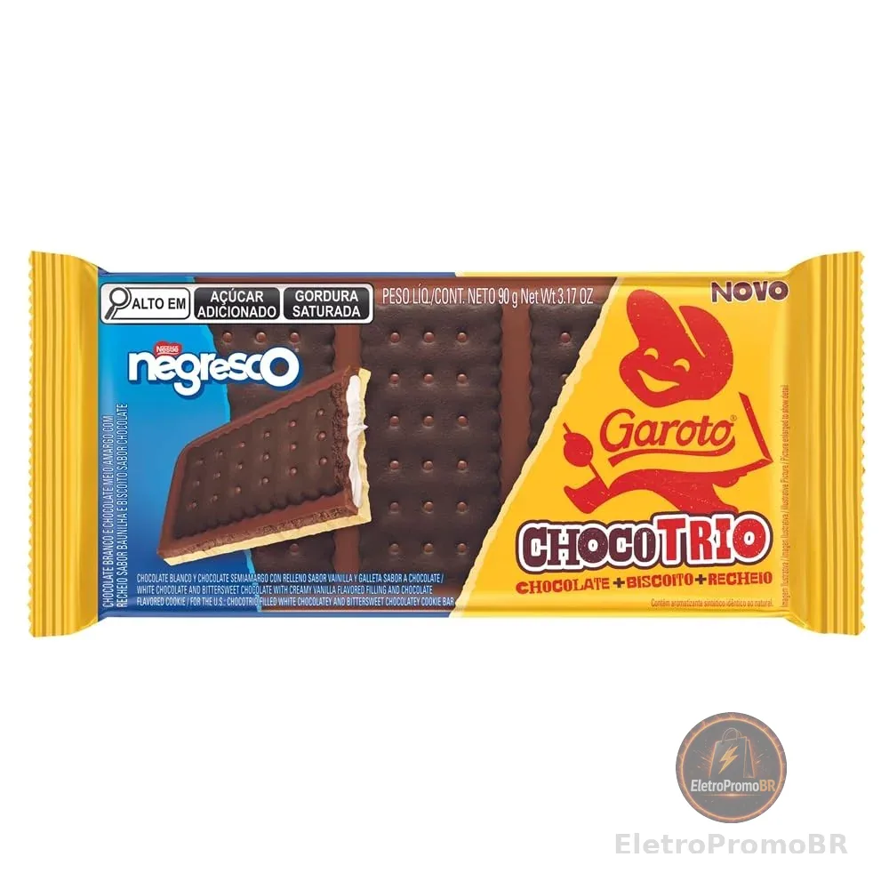 Chocolate Chocotrio Garoto Negresco 90g