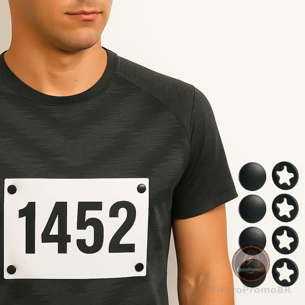 Botão Porta Número Corrida De Rua Não Fura -  Kit 4 Botões