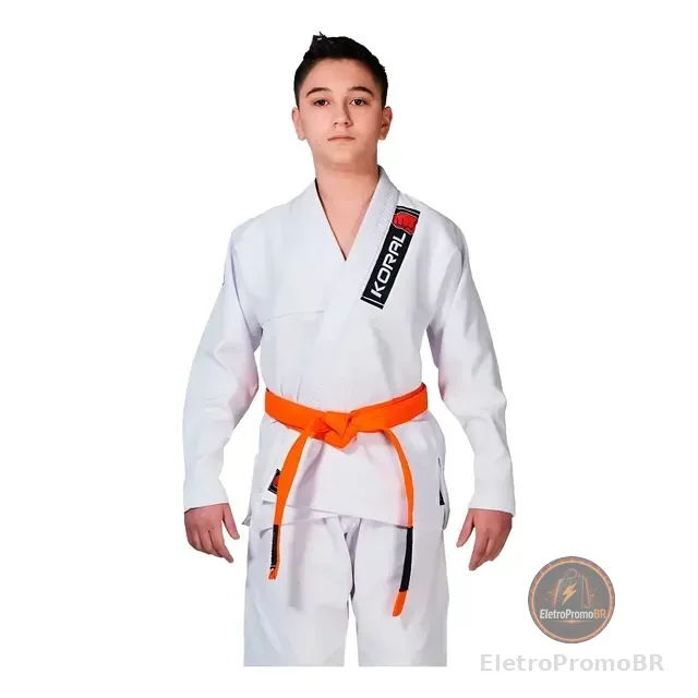 Kimono Jiu-jitsu Infantil Koral Trançado Branco