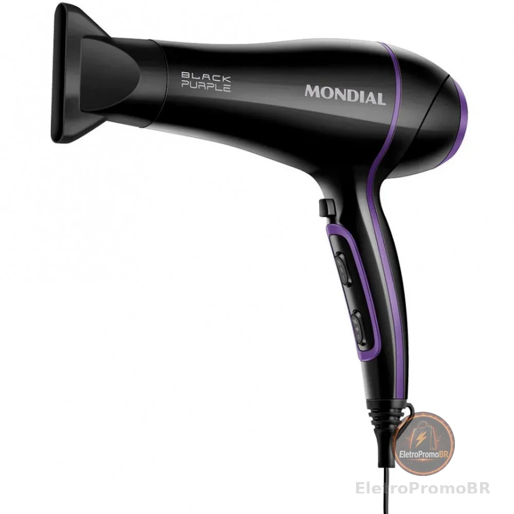 Secador de Cabelos Black Purple SCN-01 com Tourmaline on 2000W Mondial