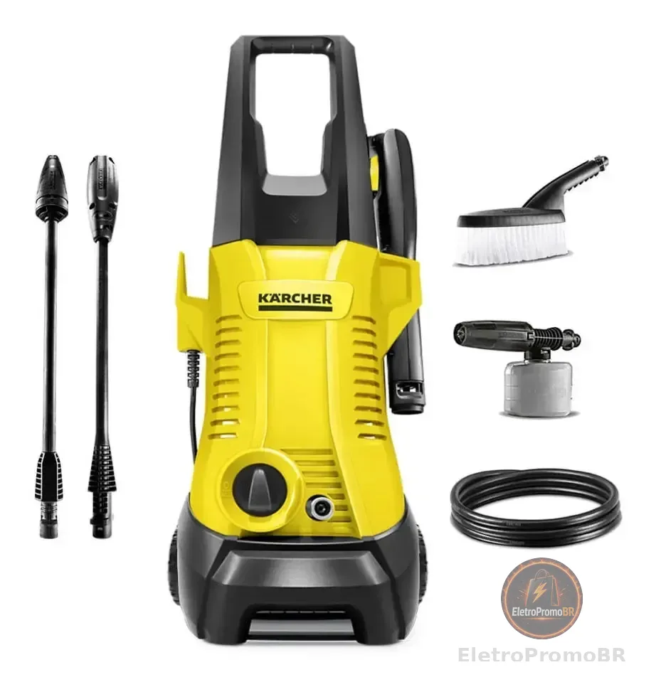 Lavadora De Alta Pressão Kärcher K2 Plus Car 1740psi 1400w Canhão de Espuma Kärcher Lança de Jato Turbo Rotativo 127v