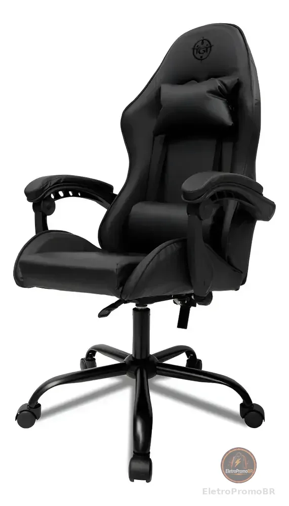 Cadeira de escritório TGT Heron TGT-HR gamer preta com estofado de couro sintético