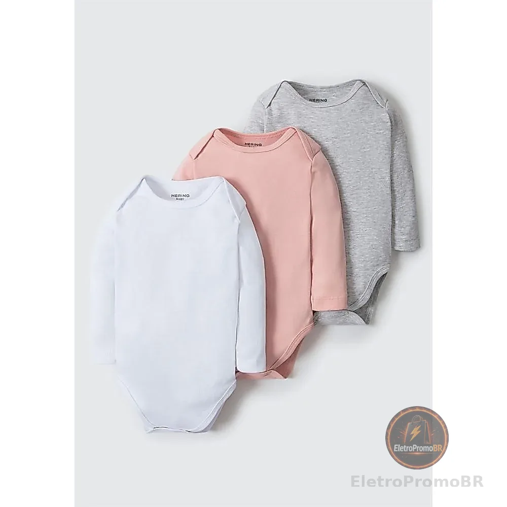 Kit Com 3 Bodies Bebê Unissex Em Ribana Hering Kids