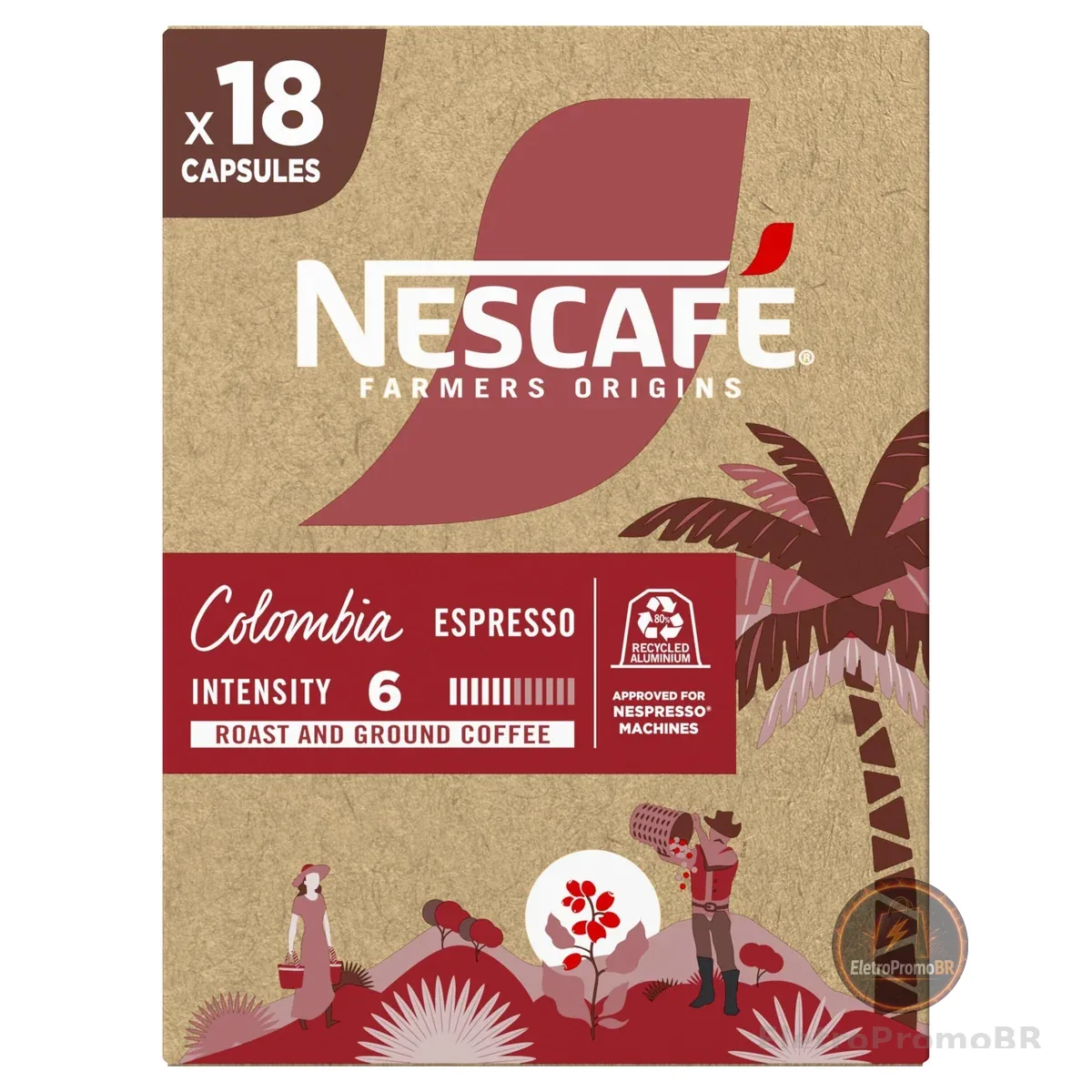 Café em Cápsula Nescafé Farmers Origins Colombia - compatível máquina Nespresso, 18 cápsulas 44g