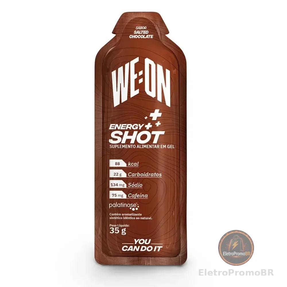Gel Carbo Energy Shot Carboidrato We:on Sabor Chocolate Caixa 10un Sachês Para Atletas Bike