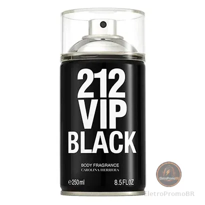 Perfume Carolina Herrera 212 Vip Men Black Body Spray Masculino 250ml